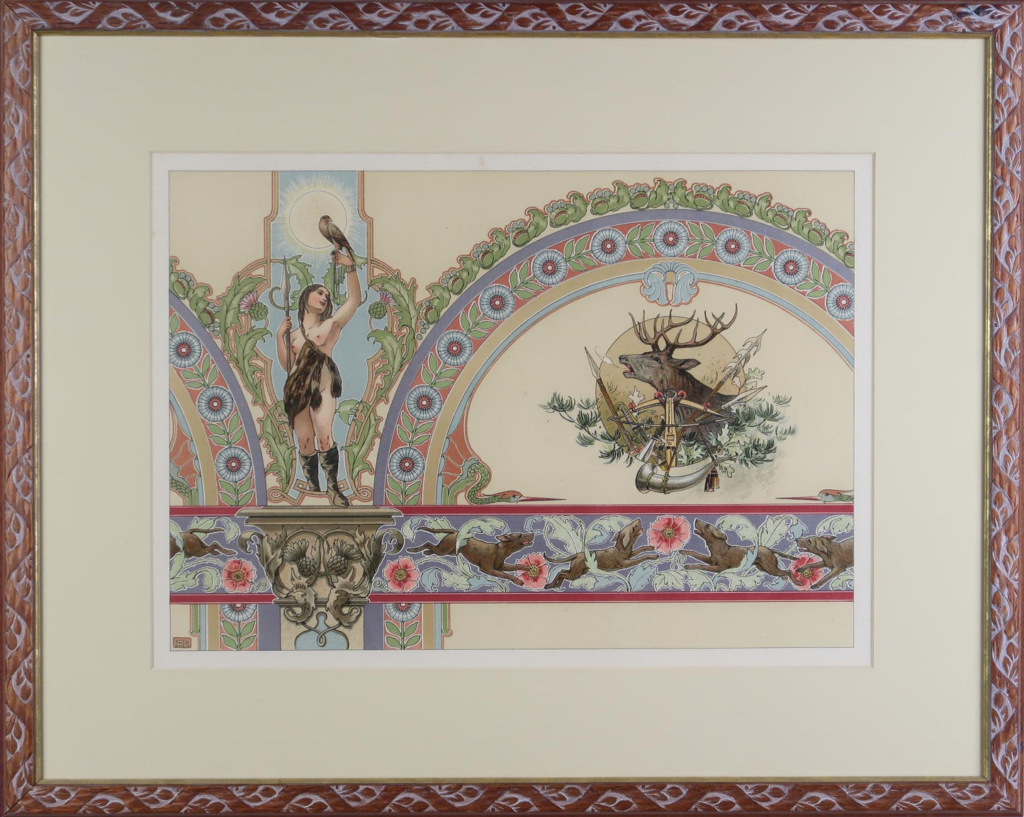 Four exquisite Art Nouveau lithographs