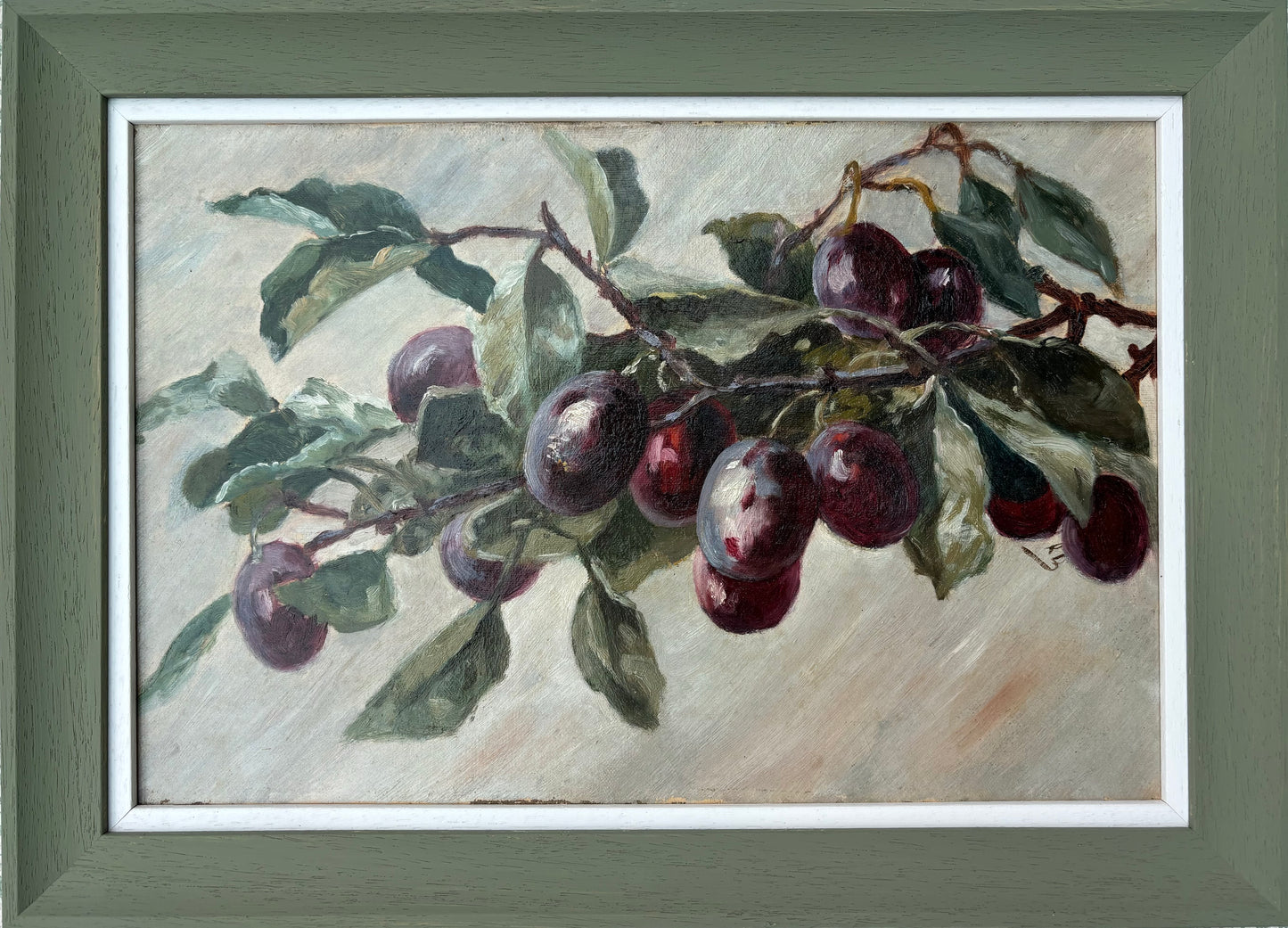 Still life with plums