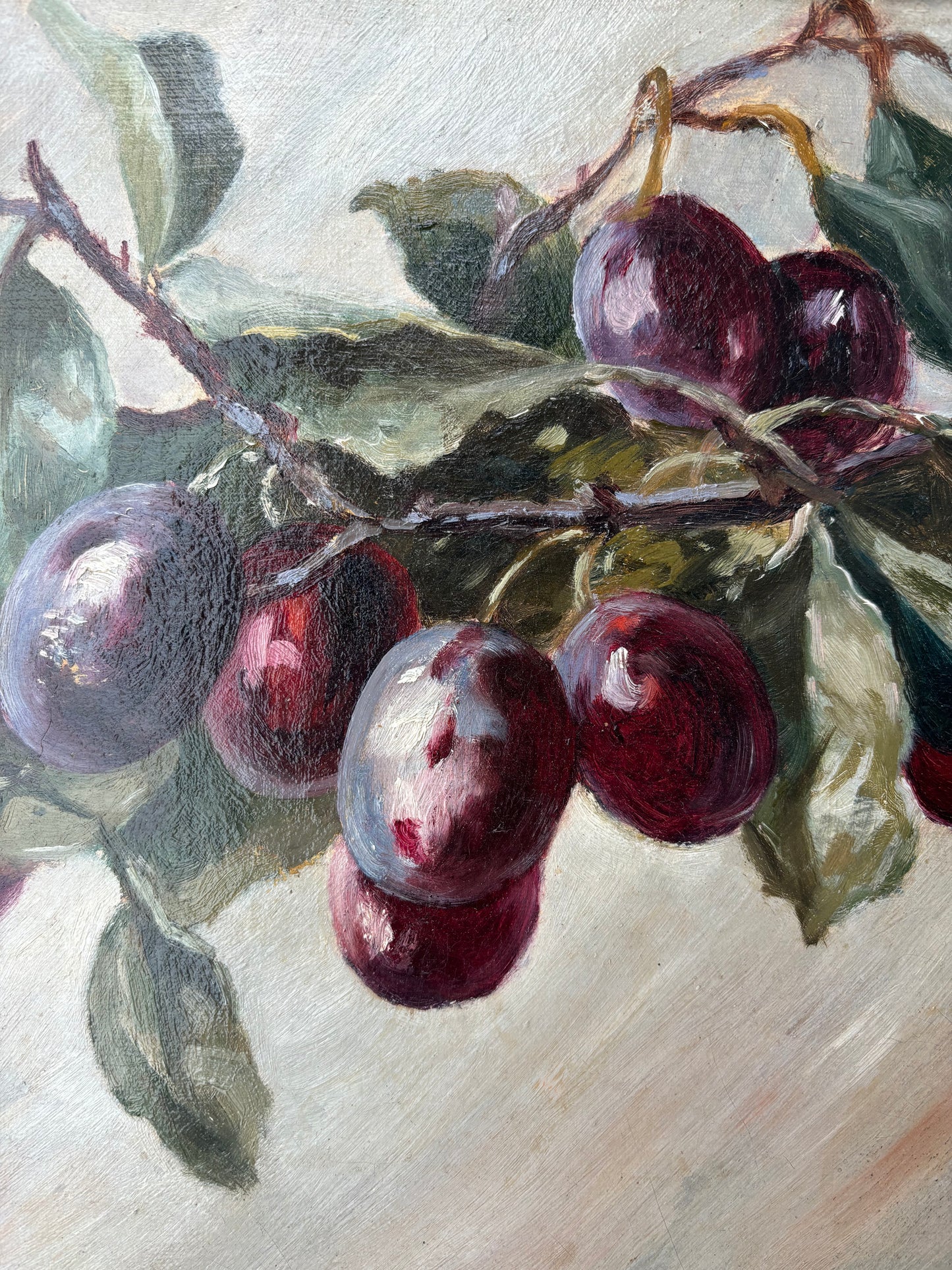 Still life with plums