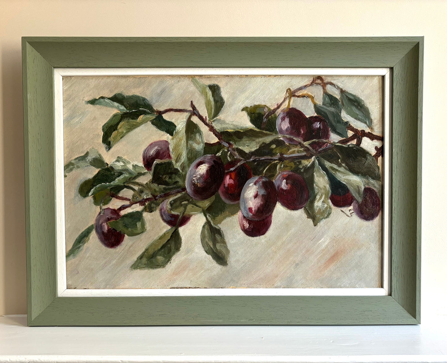 Still life with plums