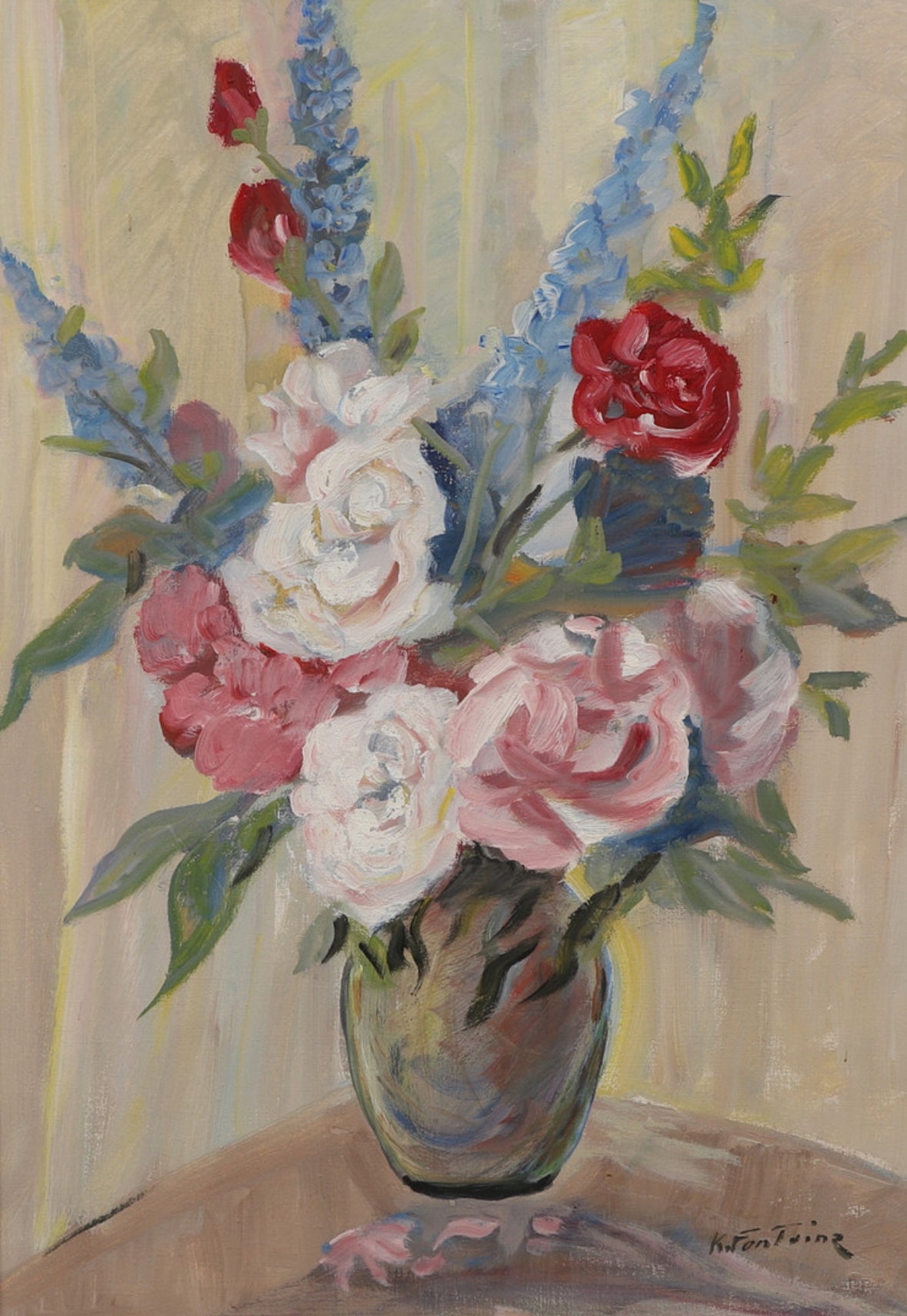 Still life of flowers by Katarina Fontaine (1897-1970)