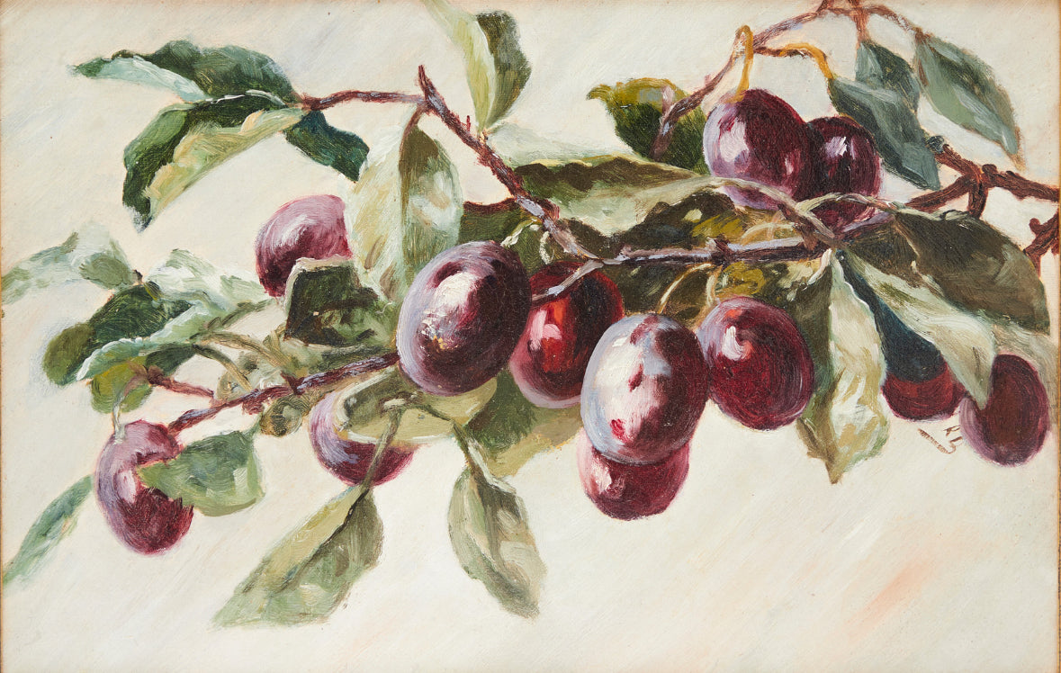 Still life with plums